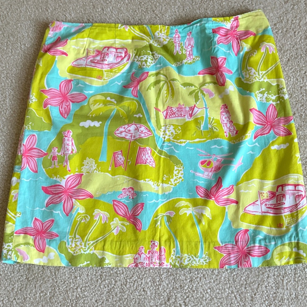 Lilly Pulitzer Lime, Aqua & Pink Tropical Mini Skirt